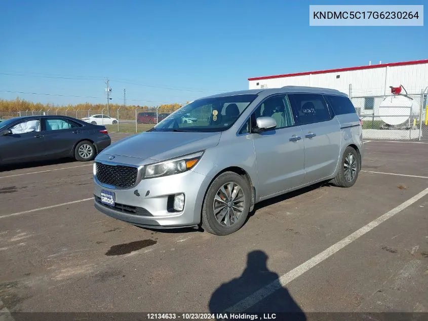 2016 Kia Sedona VIN: KNDMC5C17G6230264 Lot: 12134633