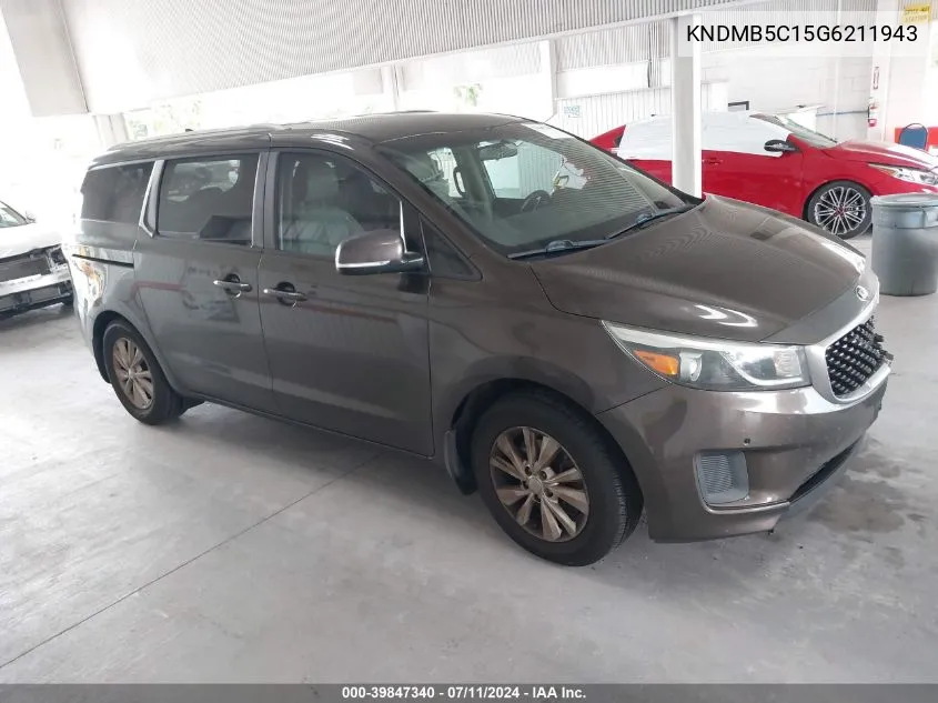 KNDMB5C15G6211943 2016 Kia Sedona Lx