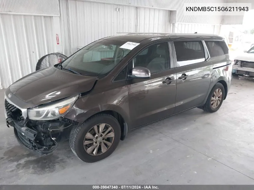 KNDMB5C15G6211943 2016 Kia Sedona Lx