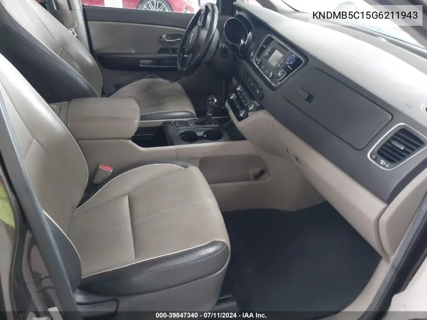 KNDMB5C15G6211943 2016 Kia Sedona Lx