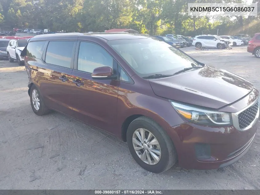 2016 Kia Sedona Lx VIN: KNDMB5C15G6086037 Lot: 39880157