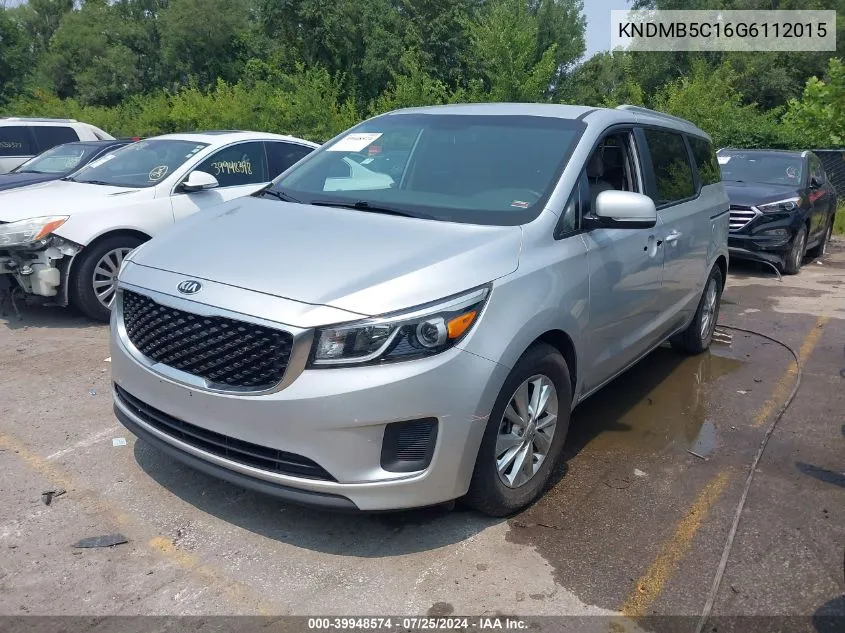 2016 Kia Sedona Lx VIN: KNDMB5C16G6112015 Lot: 39948574