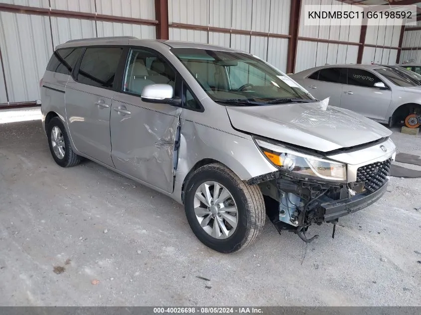 KNDMB5C11G6198592 2016 Kia Sedona Lx