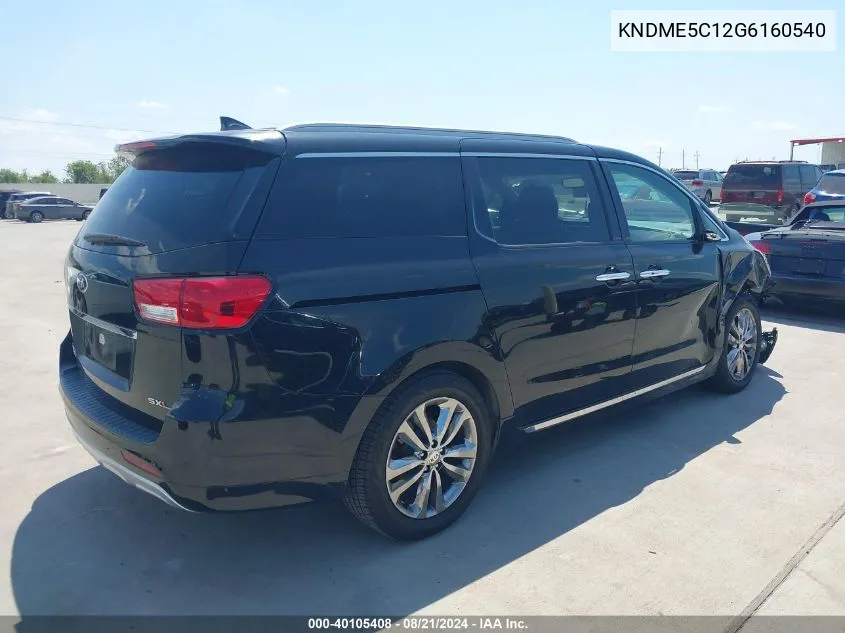 KNDME5C12G6160540 2016 Kia Sedona Sx Luxury