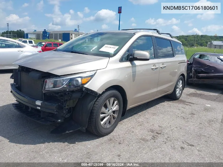 2016 Kia Sedona Lx VIN: KNDMB5C17G6180601 Lot: 40128399