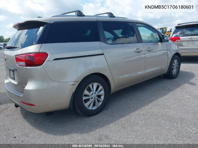 2016 Kia Sedona Lx VIN: KNDMB5C17G6180601 Lot: 40128399