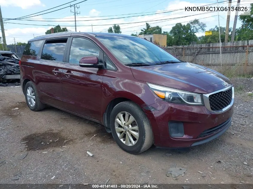 2016 Kia Sedona Lx VIN: KNDMB5C1XG6134826 Lot: 40141483