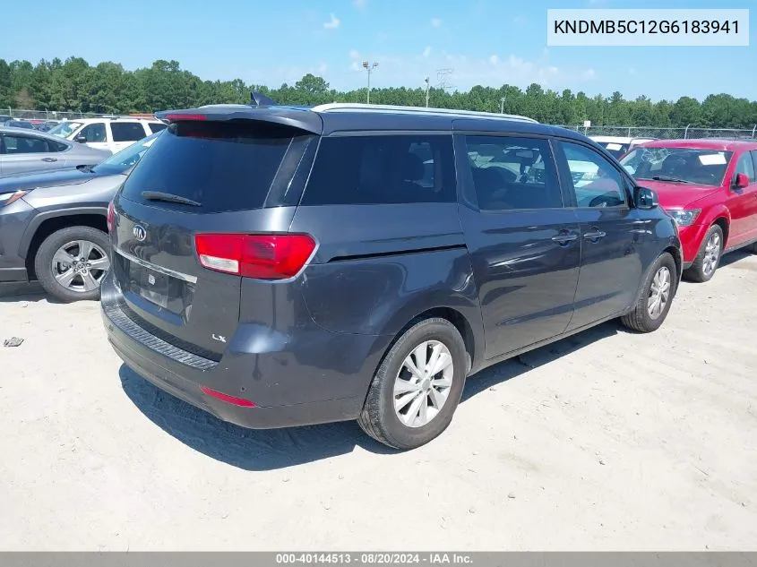 2016 Kia Sedona Lx VIN: KNDMB5C12G6183941 Lot: 40144513