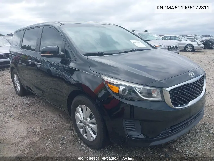 2016 Kia Sedona L VIN: KNDMA5C19G6172311 Lot: 40195304