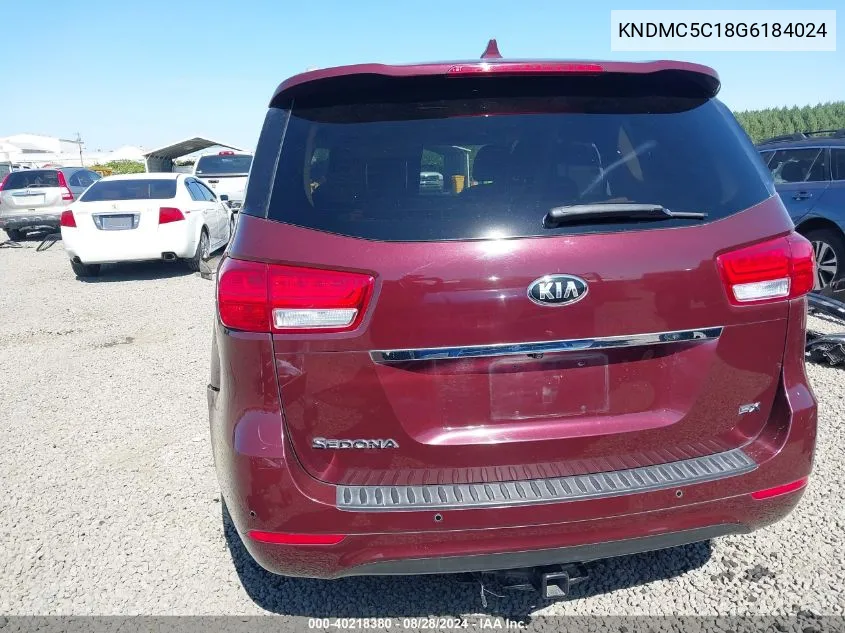 2016 Kia Sedona Sx VIN: KNDMC5C18G6184024 Lot: 40218380