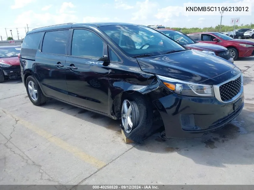 2016 Kia Sedona Lx VIN: KNDMB5C11G6213012 Lot: 40258520