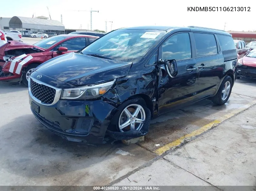 2016 Kia Sedona Lx VIN: KNDMB5C11G6213012 Lot: 40258520