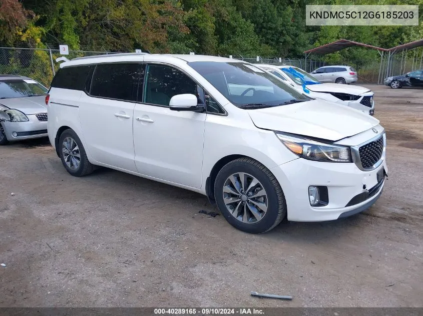 2016 Kia Sedona Sx VIN: KNDMC5C12G6185203 Lot: 40289165