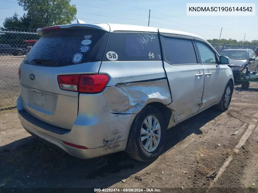 2016 Kia Sedona L VIN: KNDMA5C19G6144542 Lot: 40292474