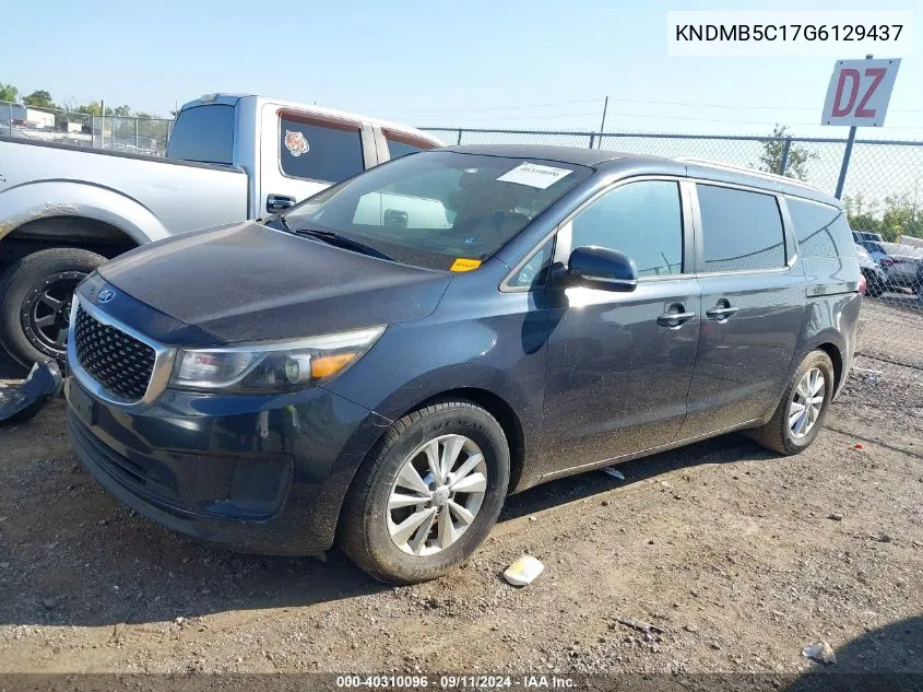 2016 Kia Sedona Lx VIN: KNDMB5C17G6129437 Lot: 40310096