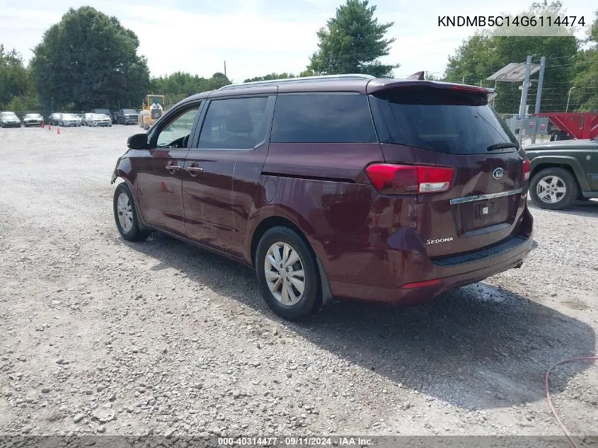 KNDMB5C14G6114474 2016 Kia Sedona Lx