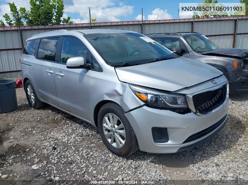 2016 Kia Sedona Lx VIN: KNDMB5C11G6091901 Lot: 40325500