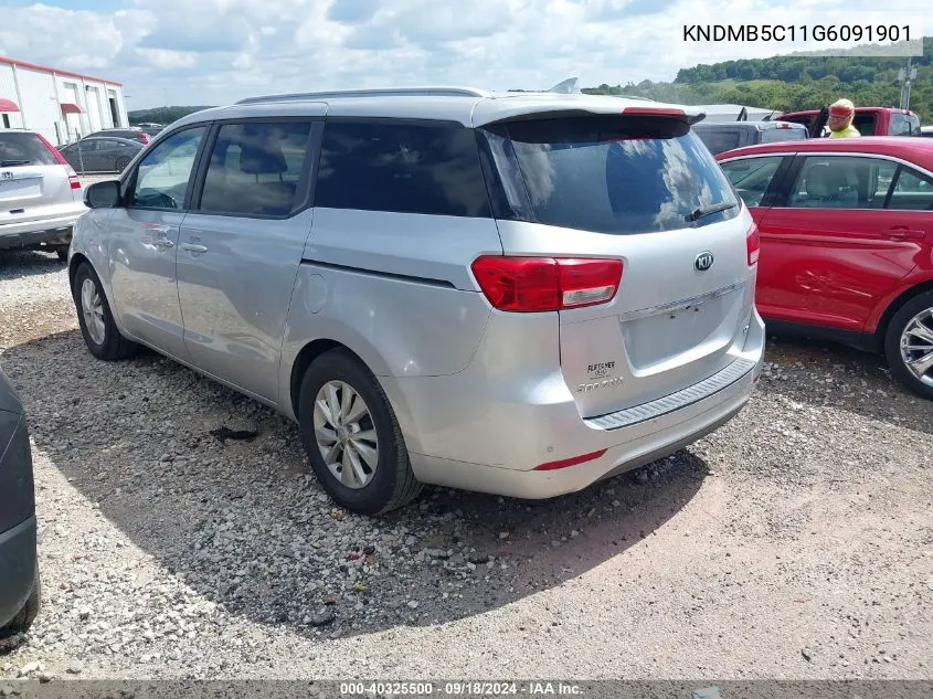 2016 Kia Sedona Lx VIN: KNDMB5C11G6091901 Lot: 40325500