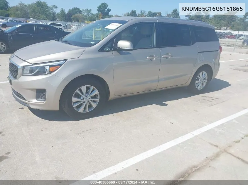 KNDMB5C16G6151865 2016 Kia Sedona Lx