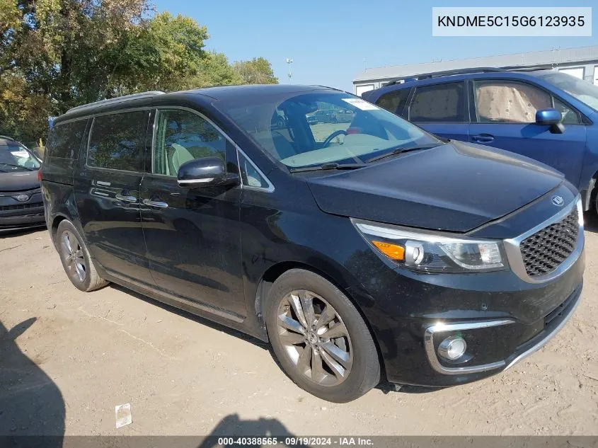 2016 Kia Sedona Sx Luxury VIN: KNDME5C15G6123935 Lot: 40388565