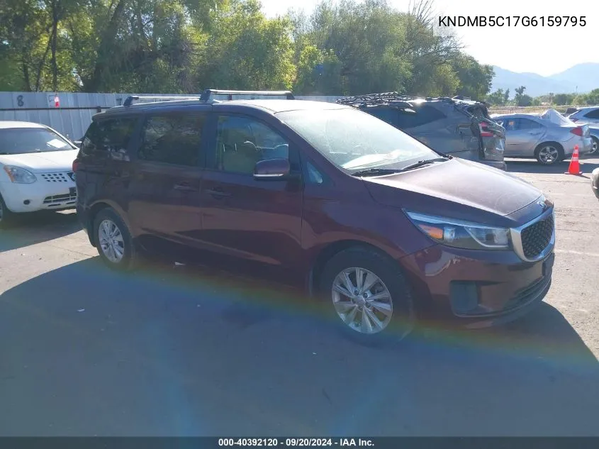 2016 Kia Sedona Lx VIN: KNDMB5C17G6159795 Lot: 40392120