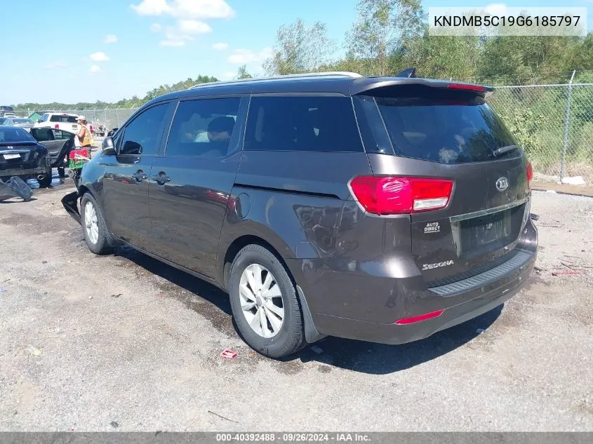 2016 Kia Sedona Lx VIN: KNDMB5C19G6185797 Lot: 40392488