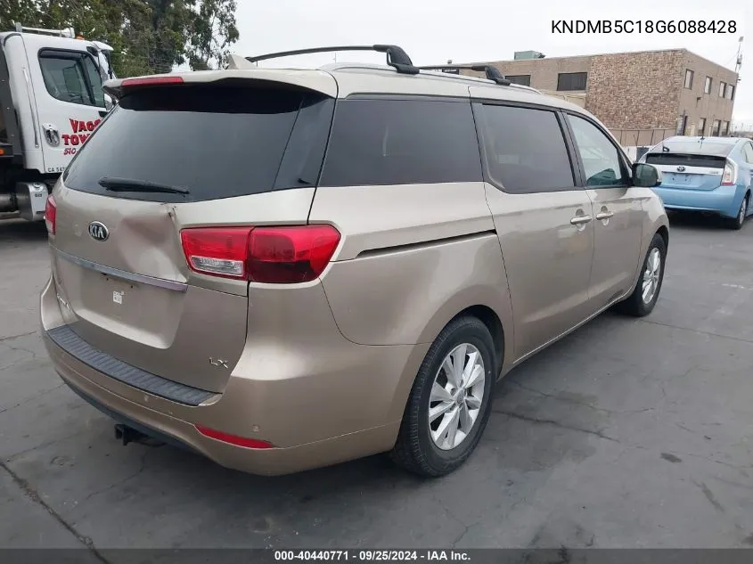 2016 Kia Sedona Lx VIN: KNDMB5C18G6088428 Lot: 40440771