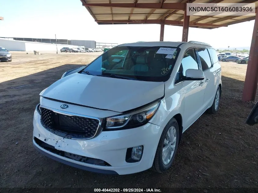 2016 Kia Sedona Ex VIN: KNDMC5C16G6083936 Lot: 40442202