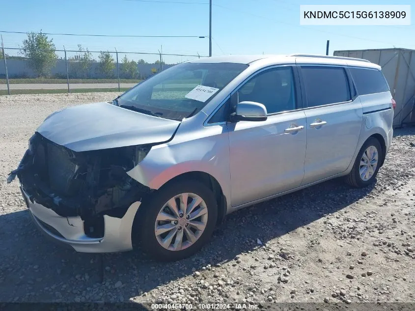 2016 Kia Sedona Ex/Sx VIN: KNDMC5C15G6138909 Lot: 40454700