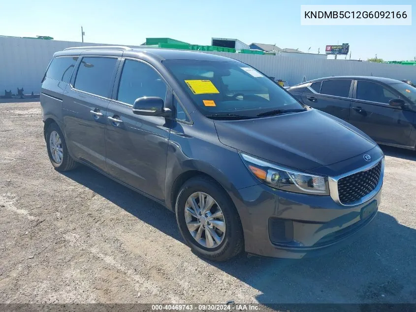 2016 Kia Sedona Lx VIN: KNDMB5C12G6092166 Lot: 40469743