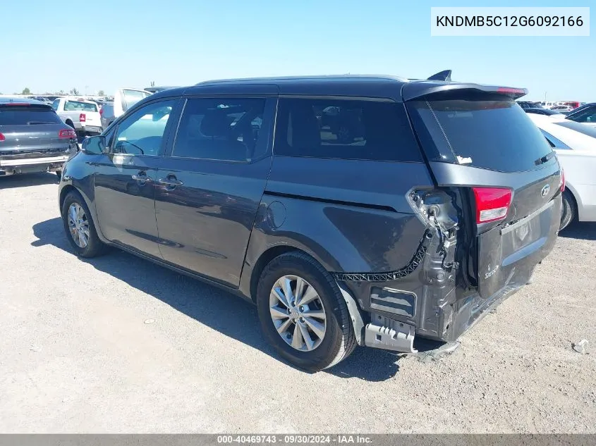 2016 Kia Sedona Lx VIN: KNDMB5C12G6092166 Lot: 40469743