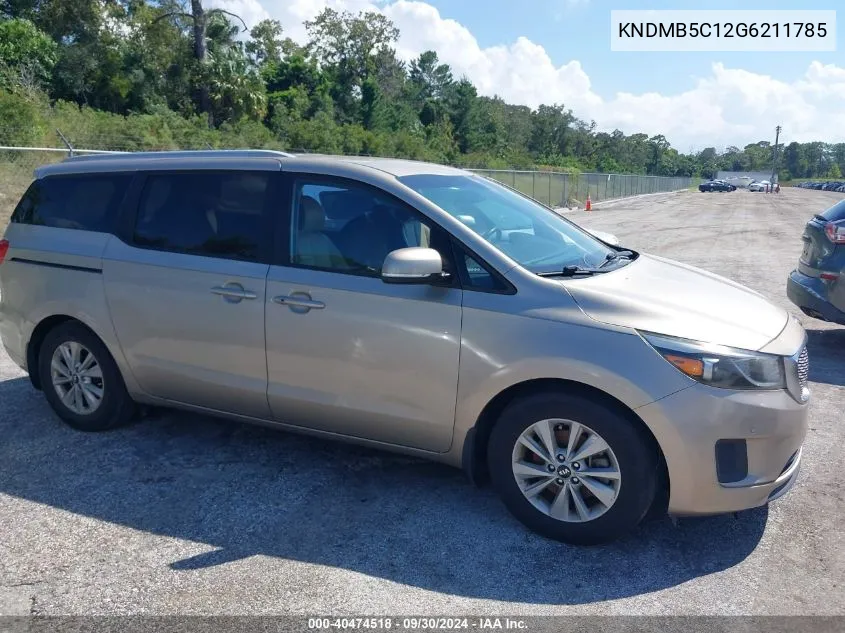 2016 Kia Sedona Lx VIN: KNDMB5C12G6211785 Lot: 40474518