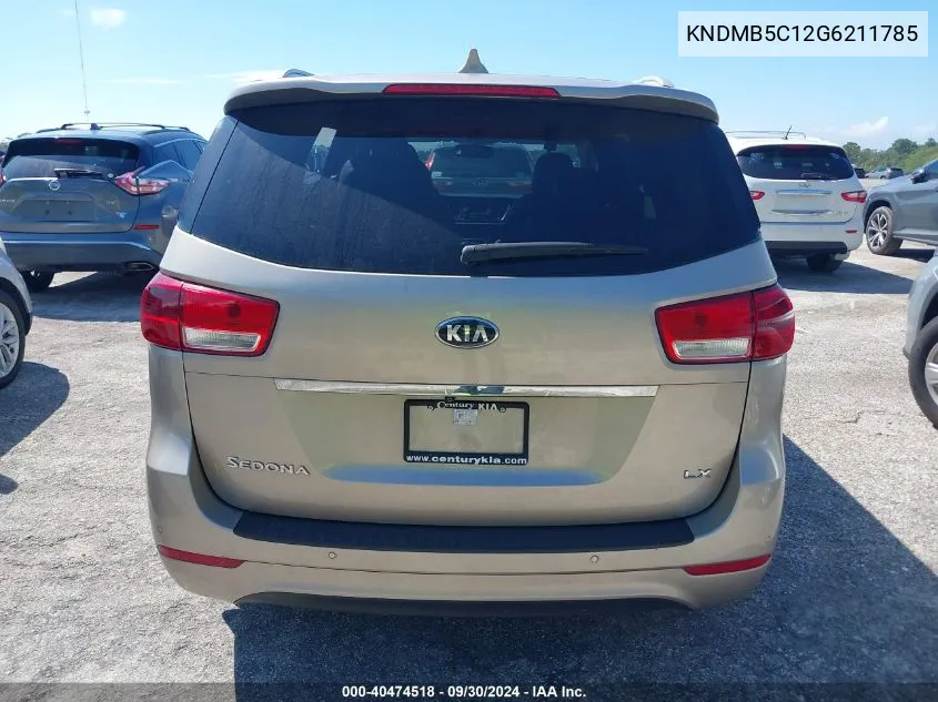 2016 Kia Sedona Lx VIN: KNDMB5C12G6211785 Lot: 40474518