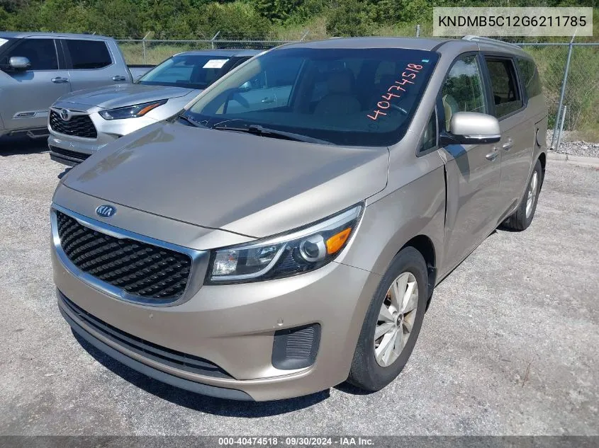 2016 Kia Sedona Lx VIN: KNDMB5C12G6211785 Lot: 40474518