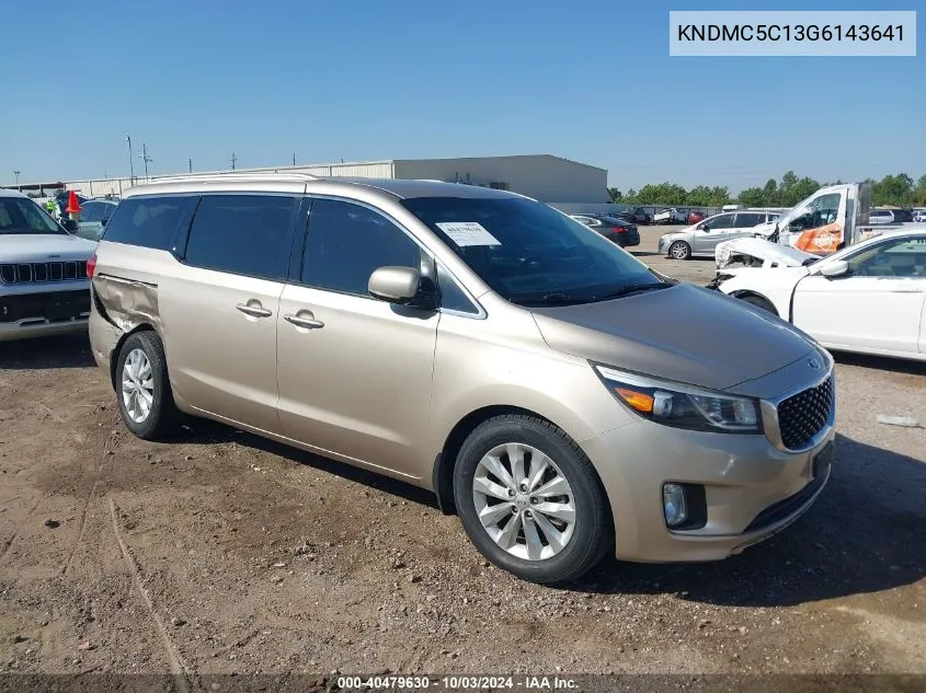 2016 Kia Sedona Ex VIN: KNDMC5C13G6143641 Lot: 40479630