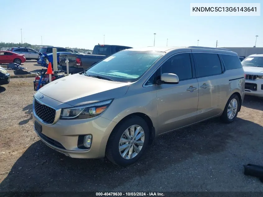 2016 Kia Sedona Ex VIN: KNDMC5C13G6143641 Lot: 40479630