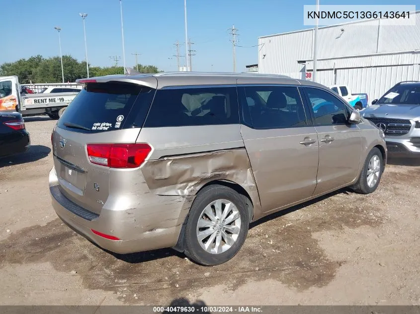 2016 Kia Sedona Ex VIN: KNDMC5C13G6143641 Lot: 40479630