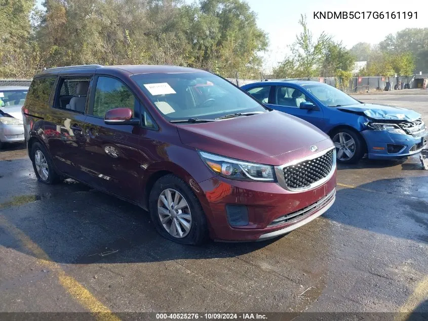 2016 Kia Sedona Lx VIN: KNDMB5C17G6161191 Lot: 40525276