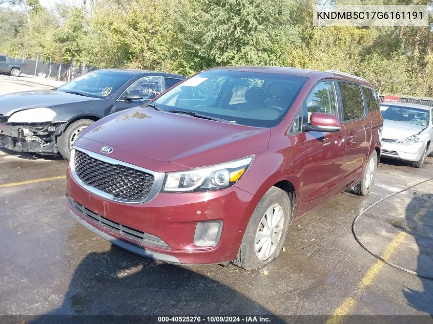 2016 Kia Sedona Lx VIN: KNDMB5C17G6161191 Lot: 40525276