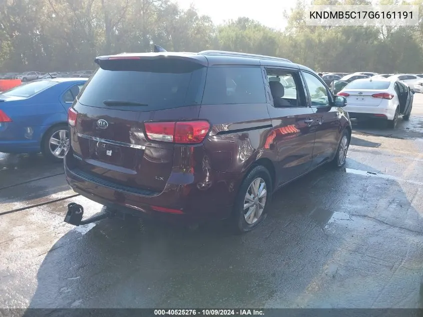 2016 Kia Sedona Lx VIN: KNDMB5C17G6161191 Lot: 40525276