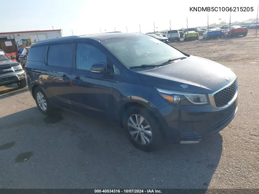 2016 Kia Sedona Lx VIN: KNDMB5C10G6215205 Lot: 40534316