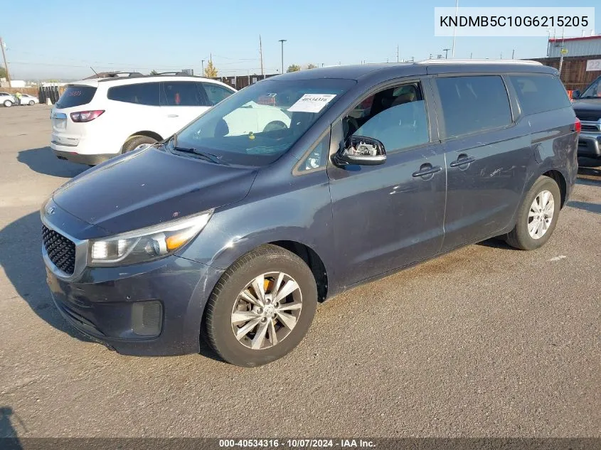 KNDMB5C10G6215205 2016 Kia Sedona Lx