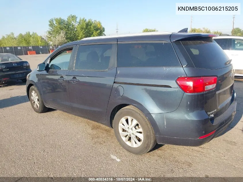 KNDMB5C10G6215205 2016 Kia Sedona Lx