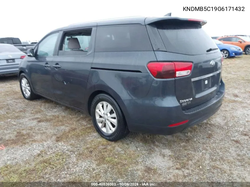 2016 Kia Sedona Lx VIN: KNDMB5C19G6171432 Lot: 40536083