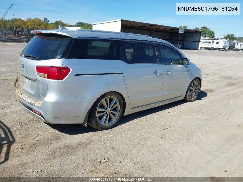 2016 Kia Sedona Sx Luxury VIN: KNDME5C17G6181254 Lot: 40557913