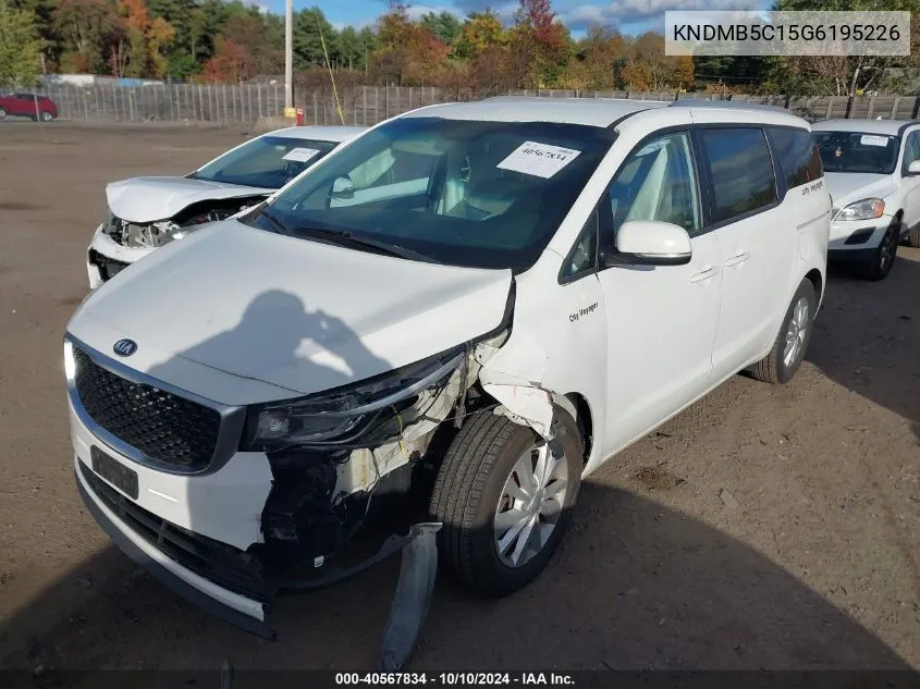 2016 Kia Sedona Lx VIN: KNDMB5C15G6195226 Lot: 40567834