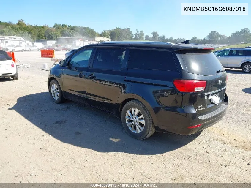 2016 Kia Sedona Lx VIN: KNDMB5C16G6087018 Lot: 40579413