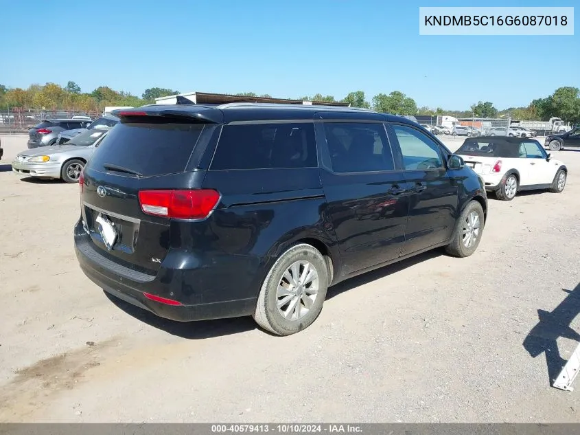 2016 Kia Sedona Lx VIN: KNDMB5C16G6087018 Lot: 40579413