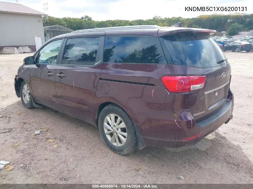 2016 Kia Sedona Lx VIN: KNDMB5C1XG6200131 Lot: 40585974