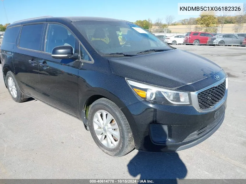 2016 Kia Sedona Lx VIN: KNDMB5C1XG6182326 Lot: 40614770